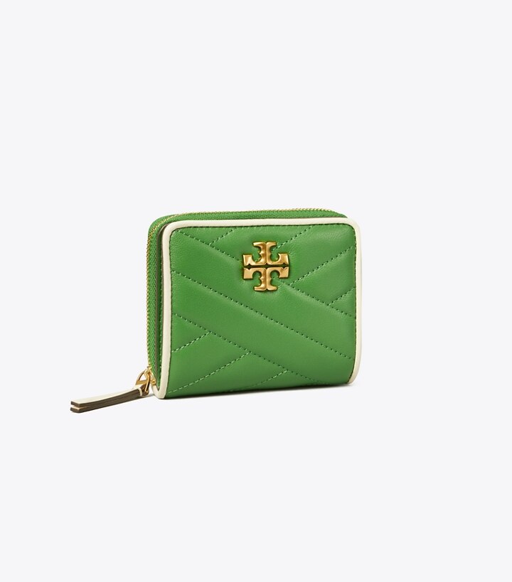 Tory Burch 148714 KIRA CHEVRON POP EDGE BI-FOLD Wallet Green