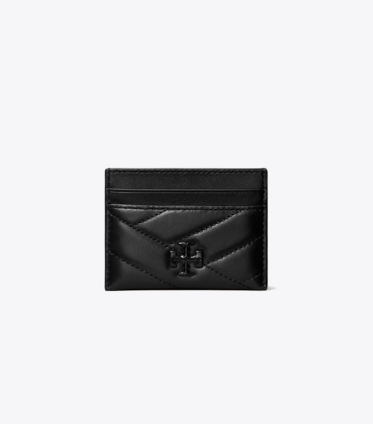 Tory Burch designer card cases Kira Chevron Powder Coated Card Case in Black front