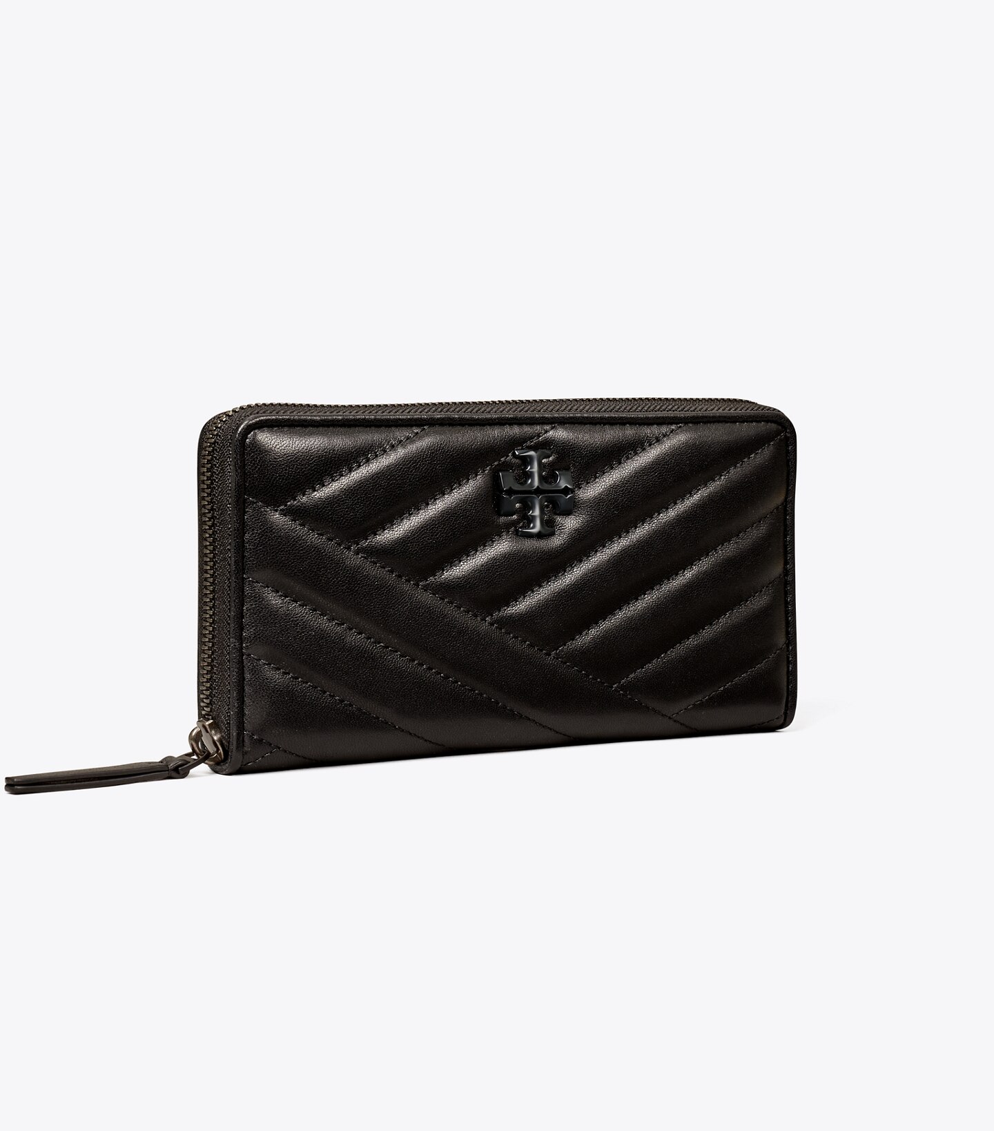 Kira Chevron Powder-Coated Zip Continental Wallet