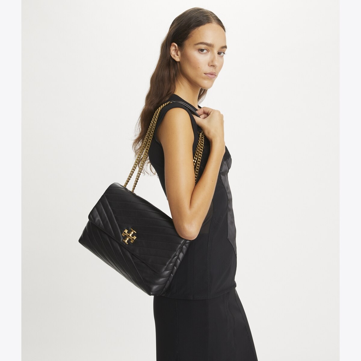 ★Tory Burch★ KIRA CHEVRON CONVERTIBLE SHOULDER BAG 90446 Kira Chevron Shoulder Bag: Women's Designer Shoulder Bags
