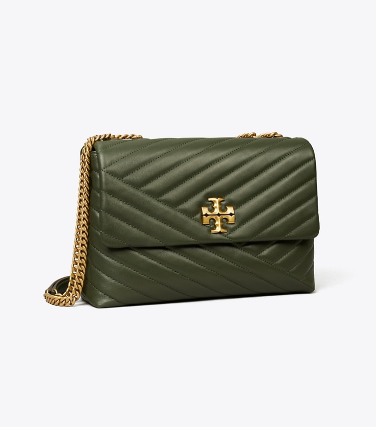 Tory Burch designer shoulder bags Kira Chevron Shoulder Bag in SYCAMORE angle