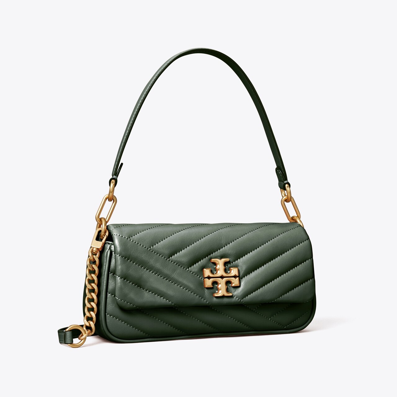 NEW Tory Burch Meadowsweet/Rolled Gold Kira Chevron Shoulder Bag