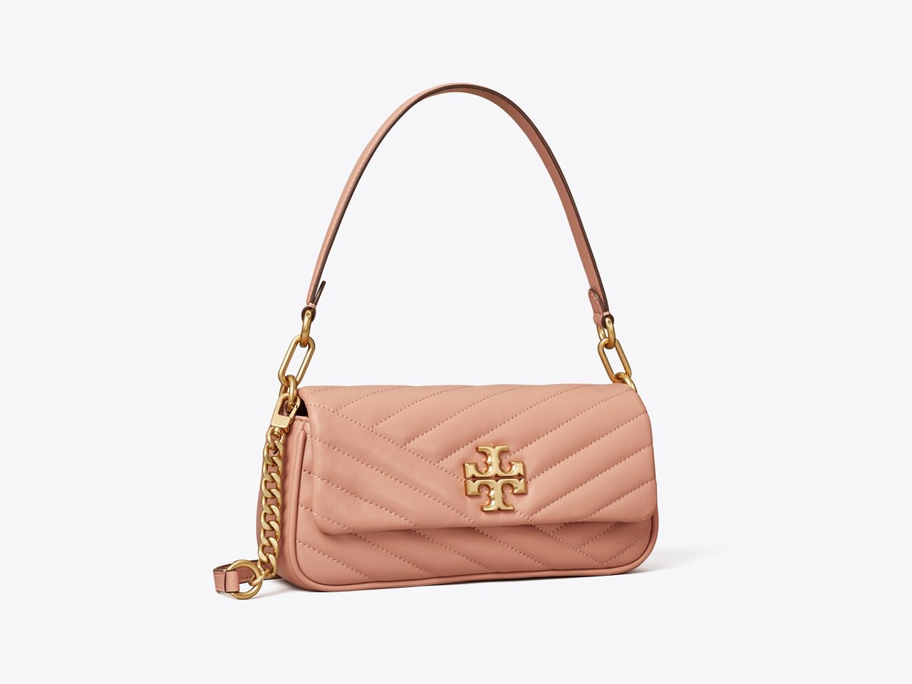 Tory Burch Kira Chevron small flap shoulder bag Meadow sweet/Rolled go –  Bagallery