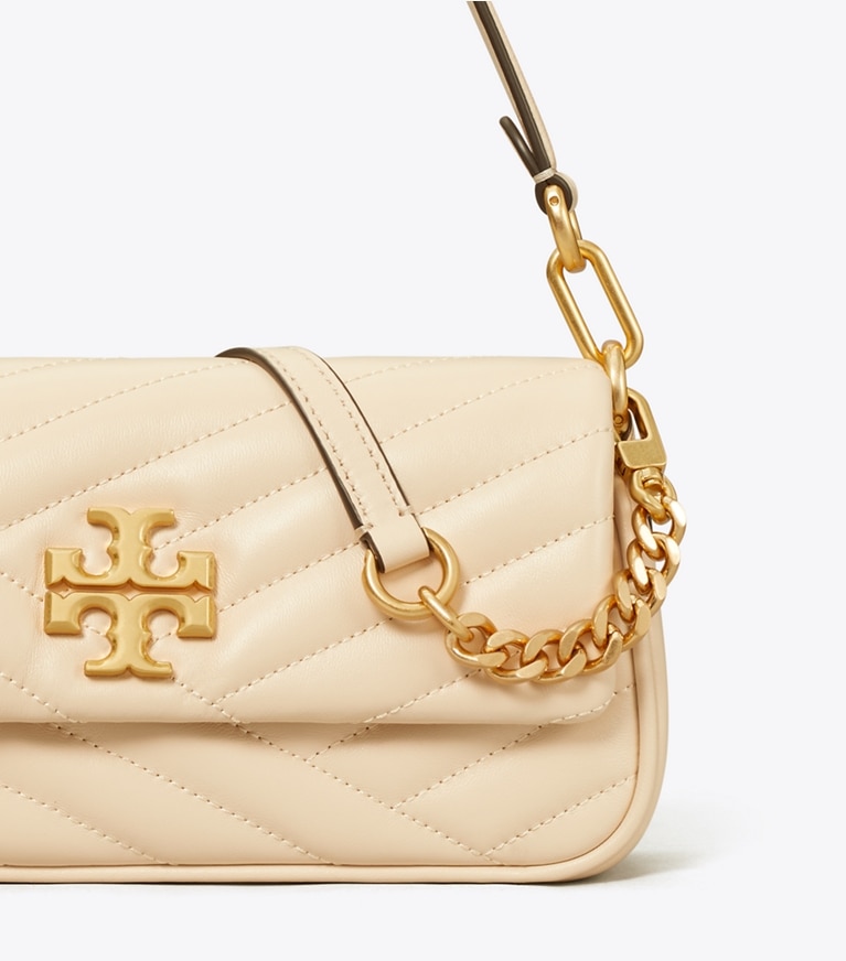 Tory Burch designer shoulder bags Kira Chevron Small Flap Shoulder Bag in New Cream angle