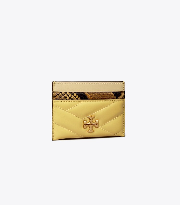 Tory Burch designer card cases Kira Chevron Stripe Card Case in Yellow Multi angle