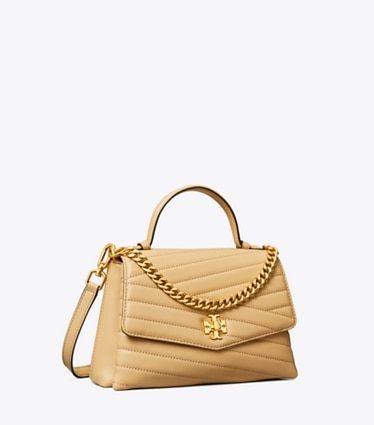Tory Burch designer satchels Kira Chevron Top-Handle Satchel in Desert Dune angle
