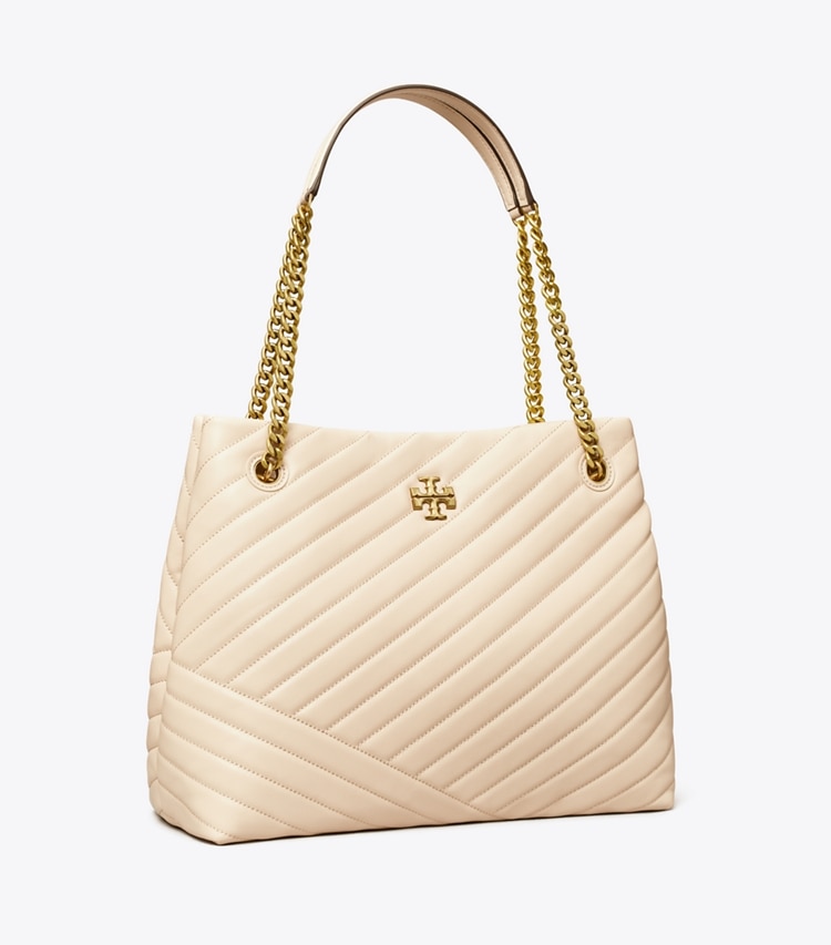Tory Burch designer tote bags Kira Chevron Tote in New Cream angle