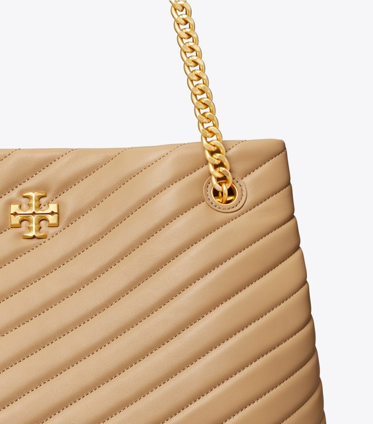 Tory Burch designer tote bags Kira Chevron Tote in Desert Dune angle