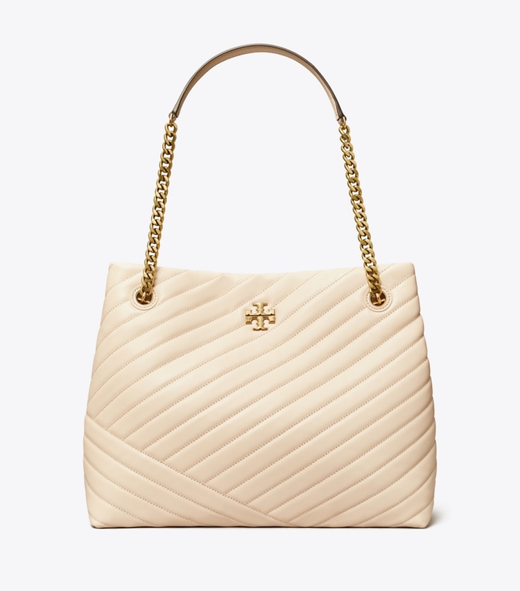 Tory Burch designer tote bags Kira Chevron Tote in New Cream front