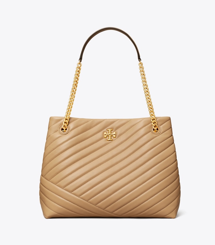 Tory Burch designer tote bags Kira Chevron Tote in Desert Dune front