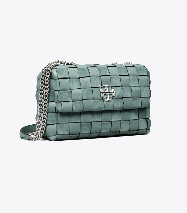 Tory Burch designer shoulder bags Kira Chevron Woven Small Convertible Shoulder Bag in Arctic angle