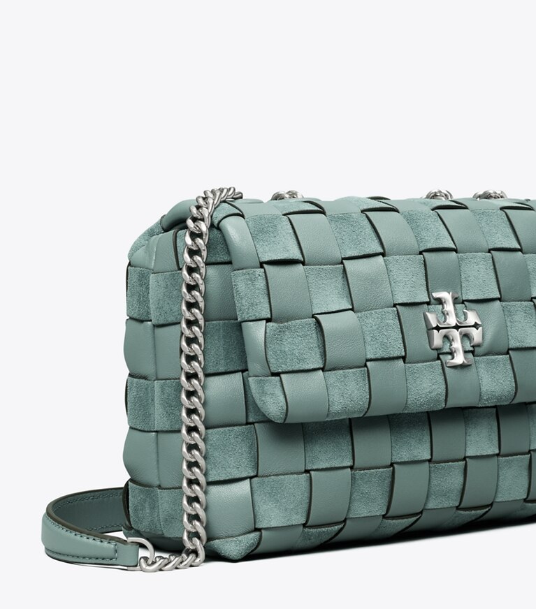 Tory Burch designer shoulder bags Kira Chevron Woven Small Convertible Shoulder Bag in Arctic angle