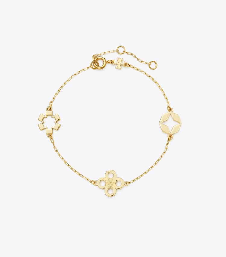Tory Burch designer armbänder Kira Clover Armband in Tory Gold front