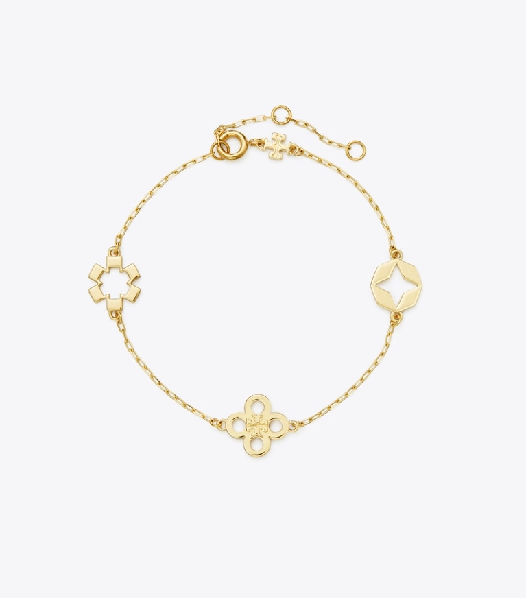 Tory Burch designer armbänder Kira Clover Armband in Tory Gold front