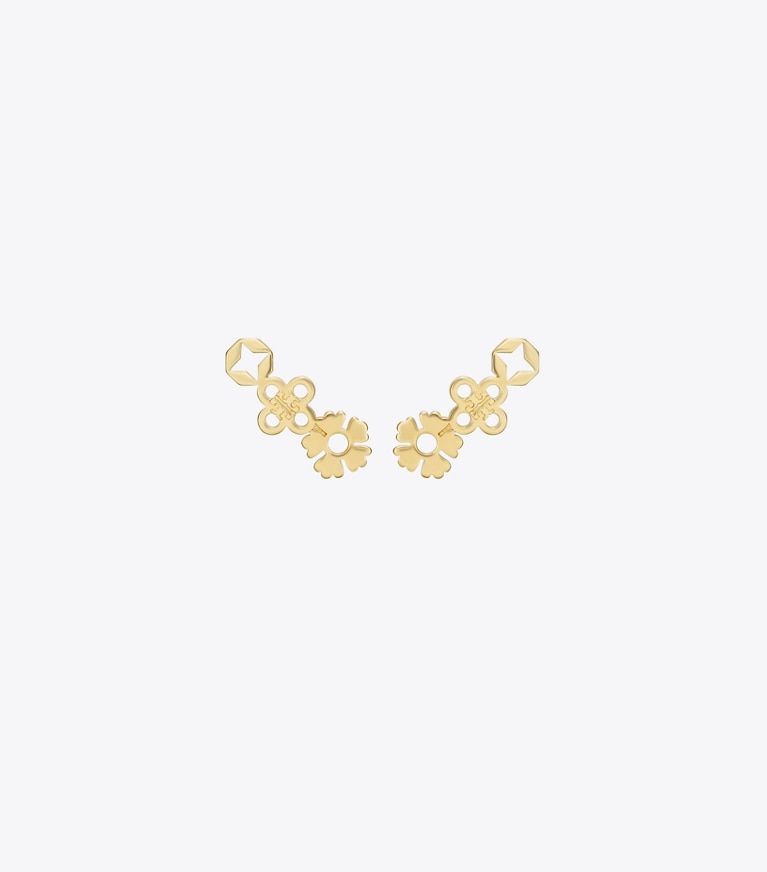 Tory Burch designer earrings Kira Clover Cluster Earring in Tory Gold front