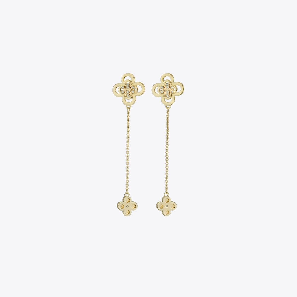 Kira Clover Front-Back Stud Earring: Women's Designer