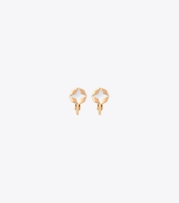 ◆Tory Burch◆イヤリング レディース ミラー パヴェ ハギーフープ クリップオンイヤリング