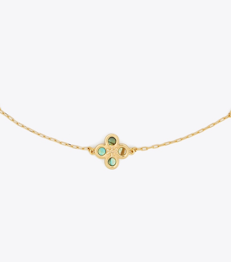 Tory Burch designer necklaces Kira Clover Necklace in Tory Gold / Multi detail