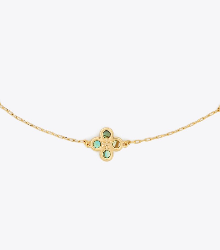 Tory Burch designer necklaces Kira Clover Necklace in Tory Gold / Multi front