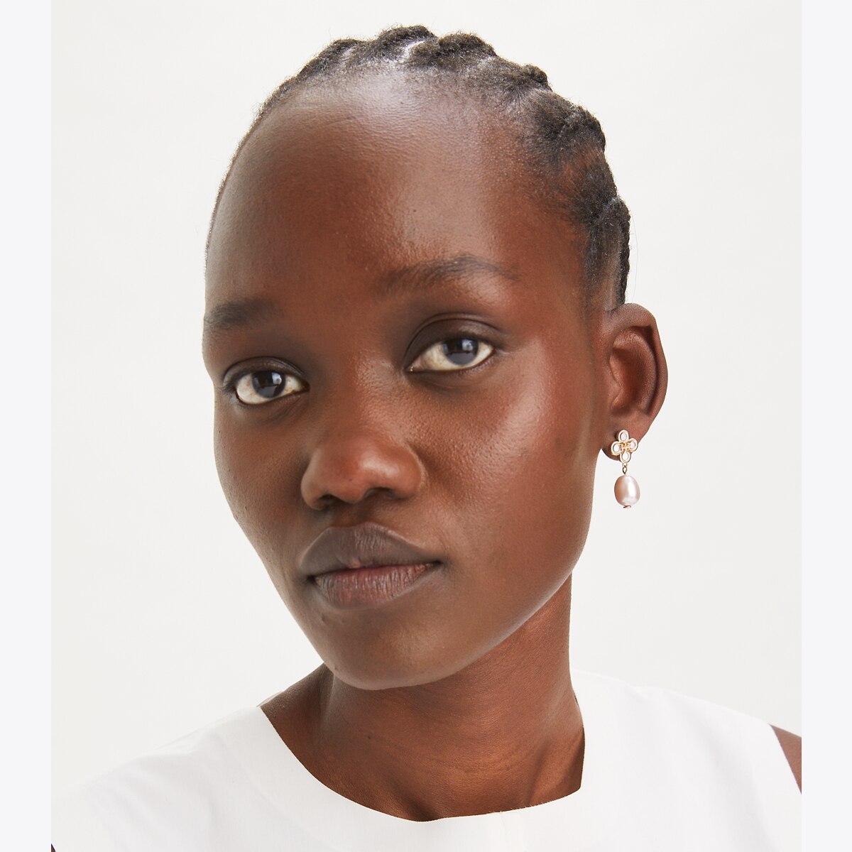 Kira Clover Pearl Drop Earring: Women's Designer Earrings