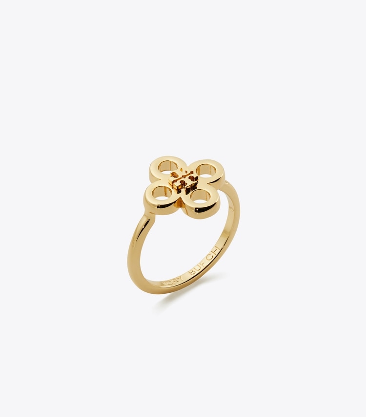 Tory Burch designer rings Kira Clover Ring in Tory Gold angle