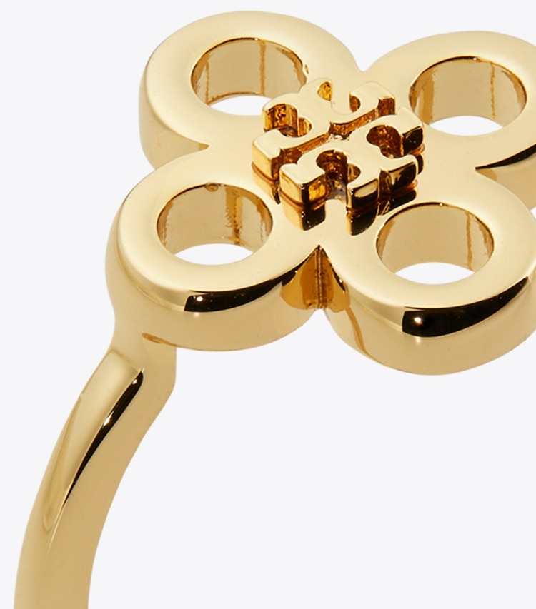 Tory Burch designer rings Kira Clover Ring in Tory Gold detail