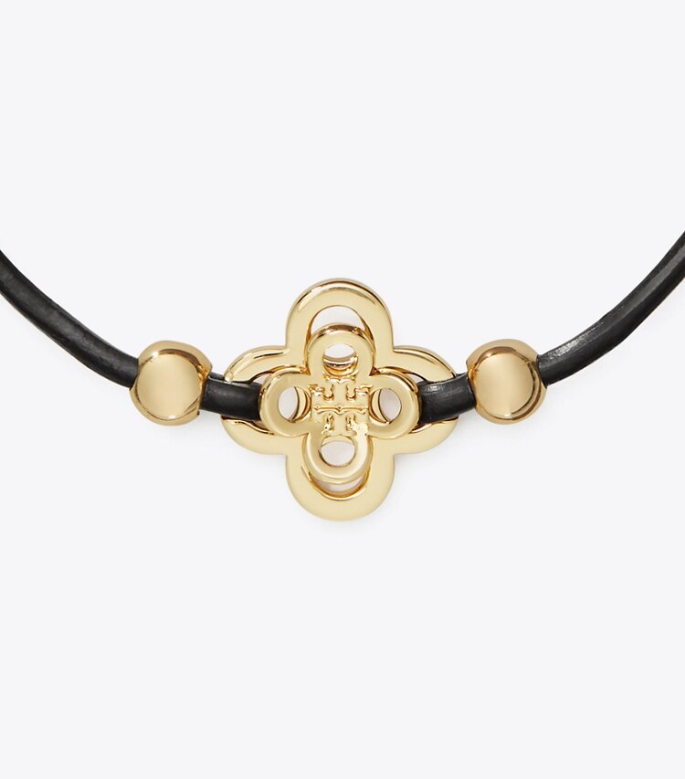 Tory Burch designer ブレスレット キラ クローバー スライダーブレスレット in Tory Gold / Chocolate Brown ディテール