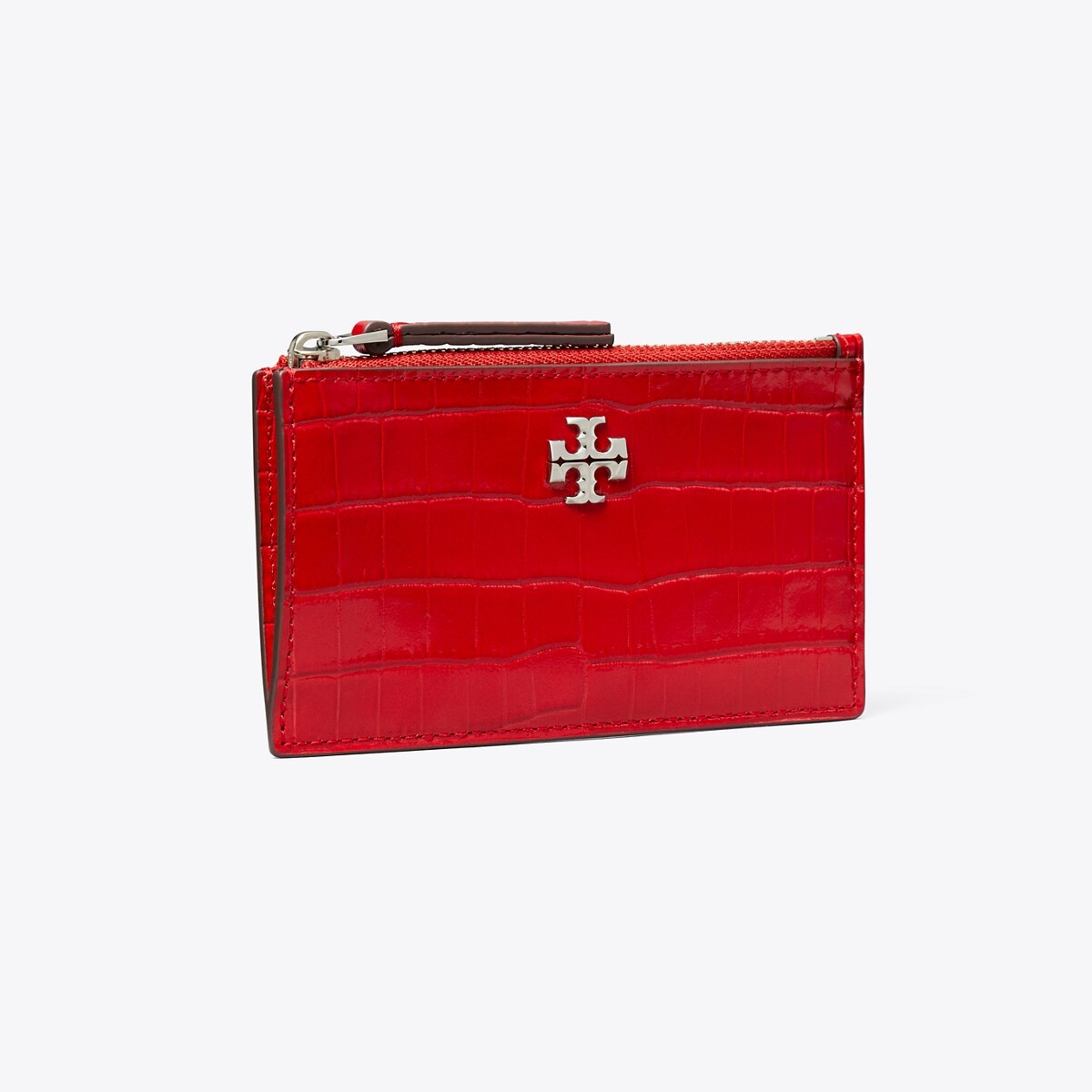Kira Croc-Embossed Zip Card Case: Women's Wallets & Card Cases