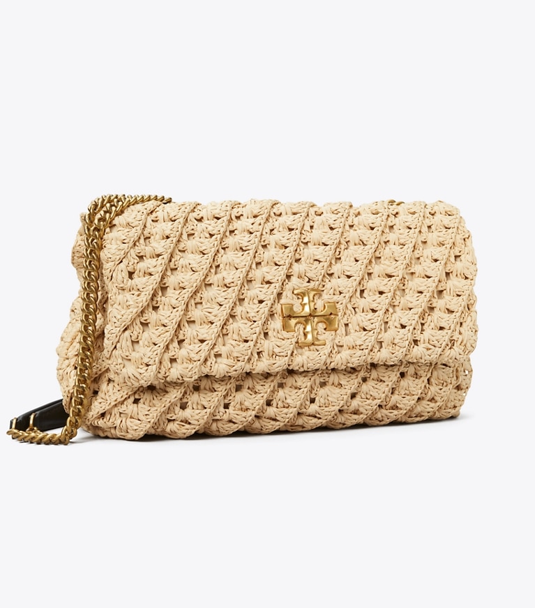 Tory Burch designer shoulder bags Kira Crochet Convertible Shoulder Bag in Natural angle