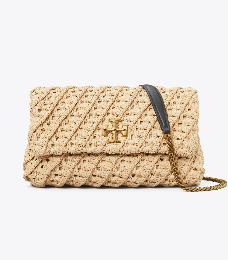 Tory Burch designer shoulder bags Kira Crochet Convertible Shoulder Bag in Natural front