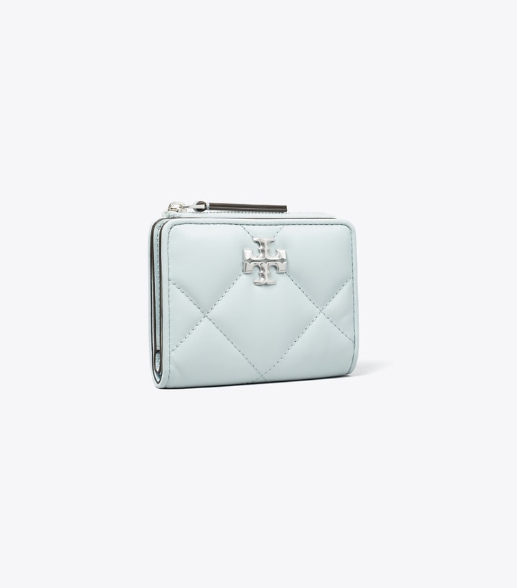Tory Burch designer wallets Kira Diamond Quilt Bi-Fold Wallet in Ice Blue angle