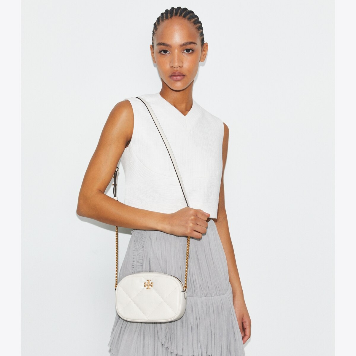 めい　0206 Kira Diamond Quilt Camera Bag: Women's Designer Crossbody