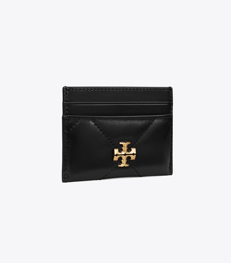 Tory Burch designer card cases Kira Diamond Quilt Card Case in Black angle