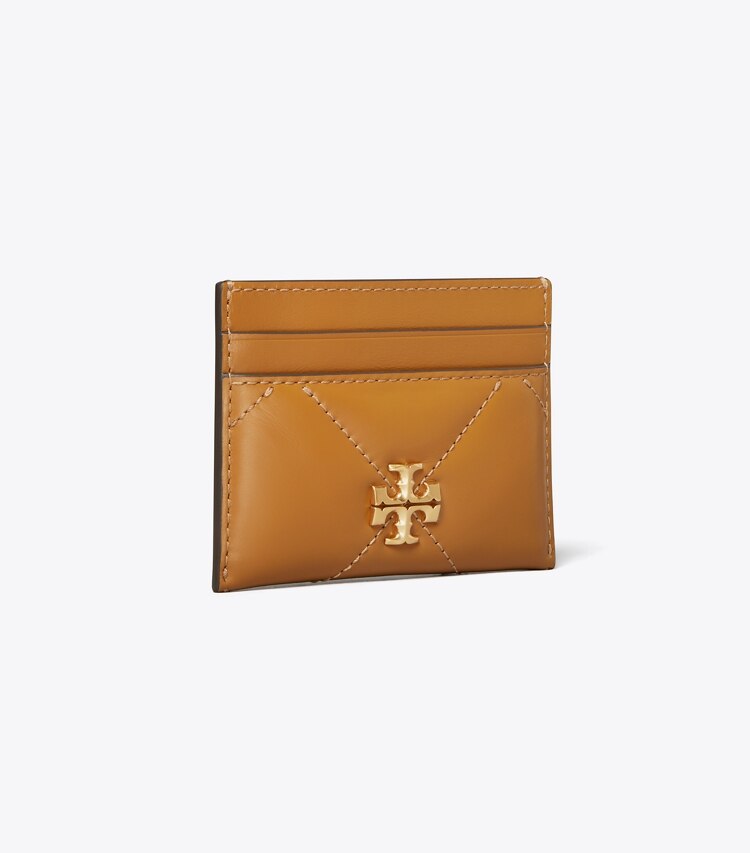 Tory Burch designer card cases Kira Diamond Quilt Card Case in Tan angle