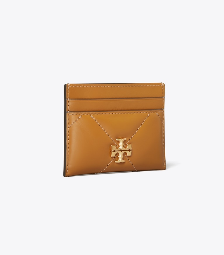 Tory Burch designer card cases Kira Diamond Quilt Card Case in Tan angle