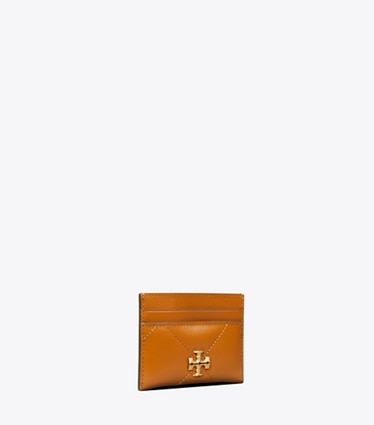 Tory Burch designer card cases Kira Diamond Quilt Card Case in Classic Chestnut angle