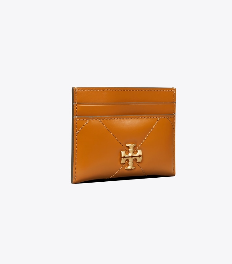 Tory Burch designer card cases Kira Diamond Quilt Card Case in Classic Chestnut angle