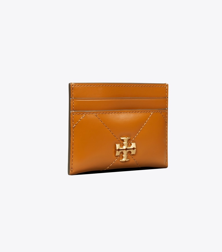 Tory Burch designer card cases Kira Diamond Quilt Card Case in Classic Chestnut angle