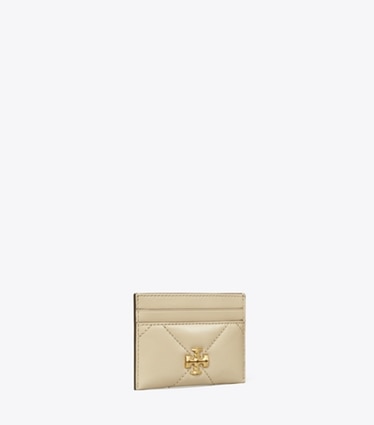 Tory Burch designer card cases Kira Diamond Quilt Card Case in Tortora angle