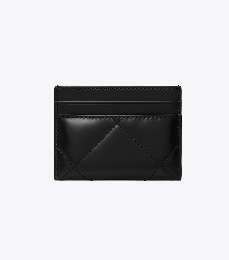 Tory Burch designer card cases Kira Diamond Quilt Card Case in Black back