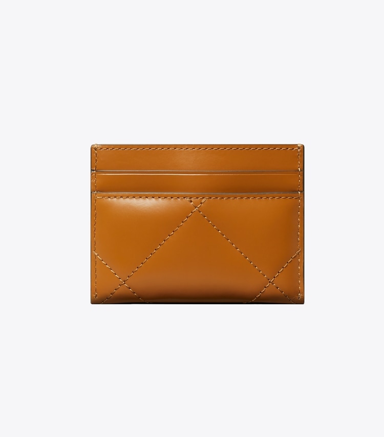 Tory Burch designer card cases Kira Diamond Quilt Card Case in Classic Chestnut back