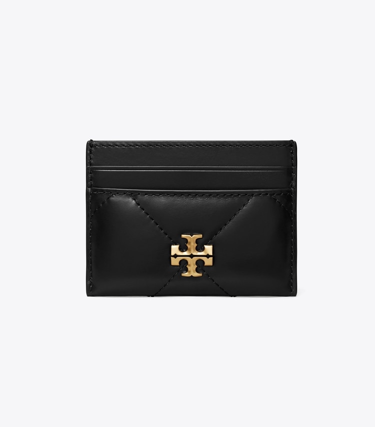 Tory Burch designer card cases Kira Diamond Quilt Card Case in Black front