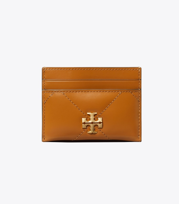 Tory Burch designer card cases Kira Diamond Quilt Card Case in Classic Chestnut front