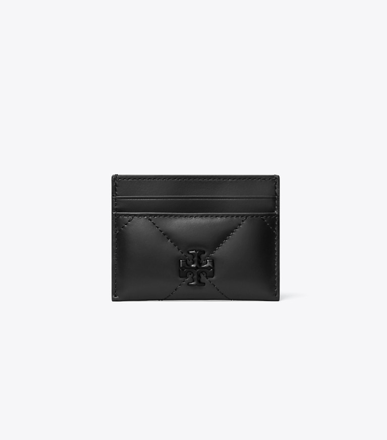 Tory Burch designer card cases Kira Diamond Quilt Card Case in Black angle