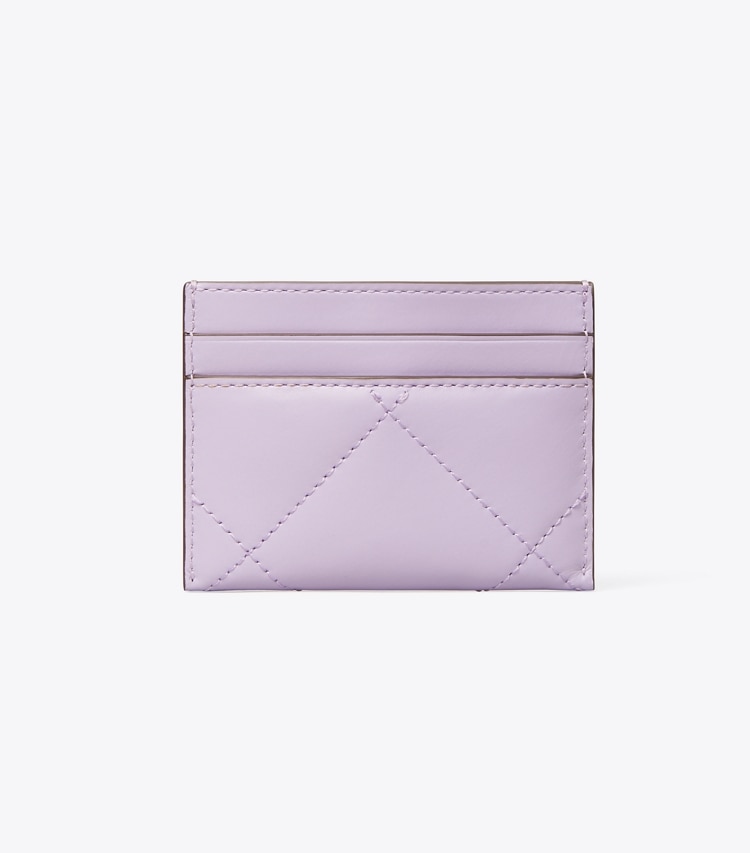 Tory Burch designer card cases Kira Diamond Quilt Clover Card Case in Purple Heather back