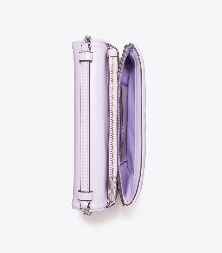 Tory Burch designer kleine taschen Kira Diamond Quilt Clover Chain Wallet in Purple Heather angle