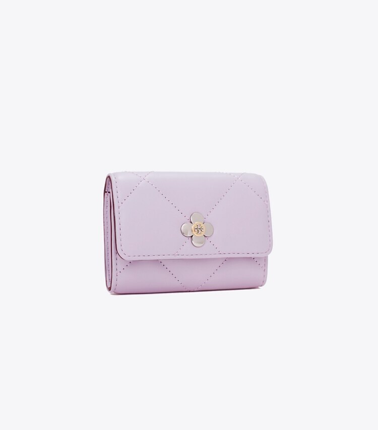 Tory Burch designer カードケース キラ ダイヤモンドキルト クローバー フラップカードケース in Purple Heather angle