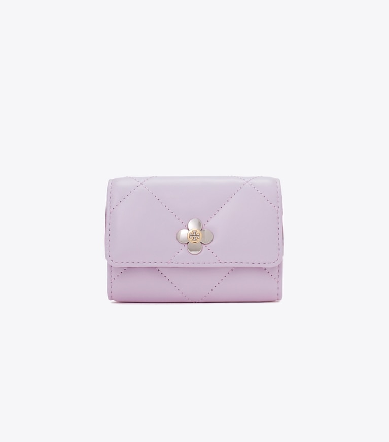 Tory Burch designer カードケース キラ ダイヤモンドキルト クローバー フラップカードケース in Purple Heather angle
