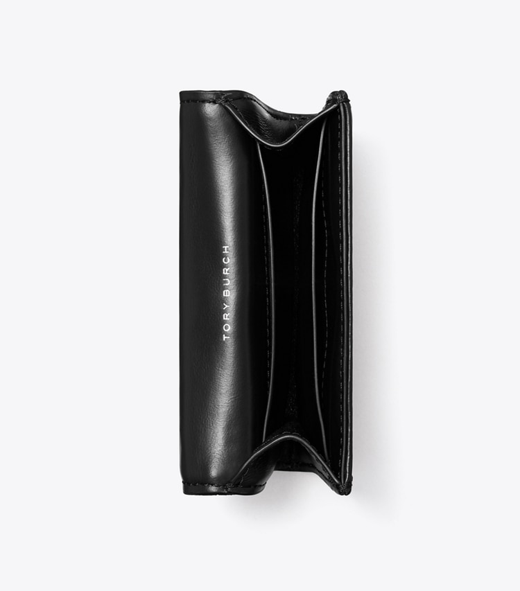 Tory Burch designer カードケース キラ ダイヤモンドキルト クローバー フラップカードケース in Black オーバーヘッド
