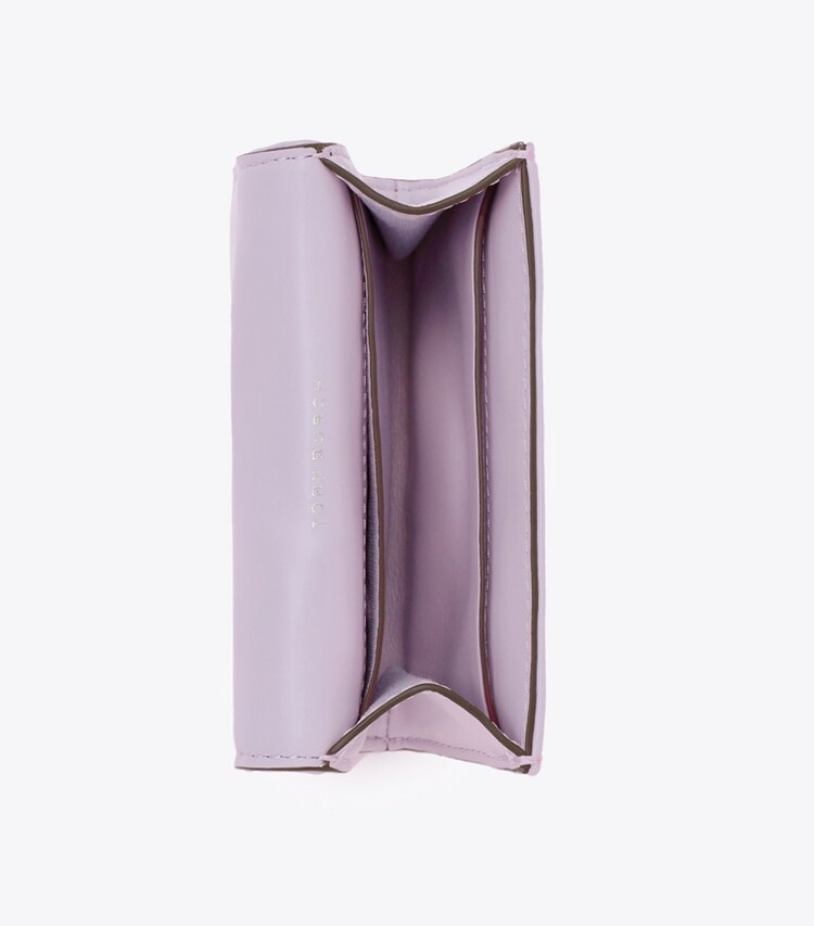 Tory Burch designer カードケース キラ ダイヤモンドキルト クローバー フラップカードケース in Purple Heather オーバーヘッド